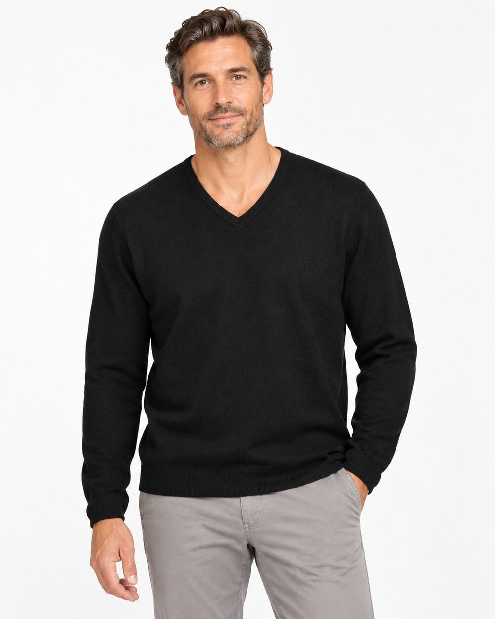 Vintage St. Croix Knits Men’s XL Black Zephyr Wool V-Neck Sweater USA